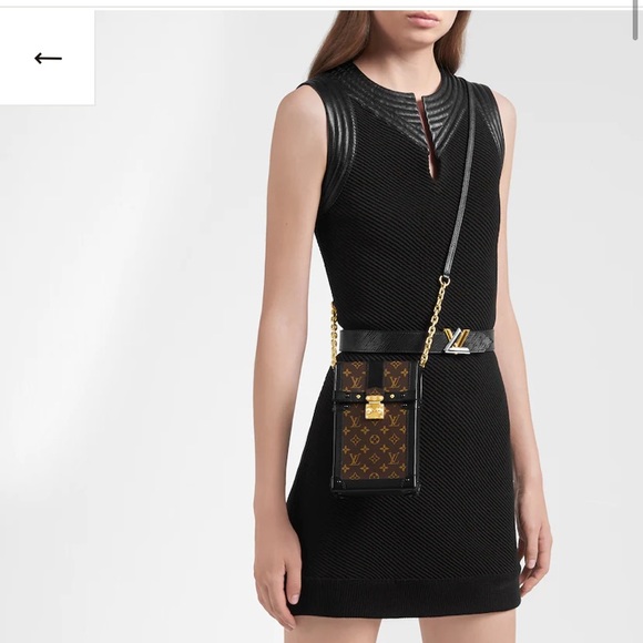 Louis Vuitton pochette trunk vertical in monogram with black trim. - Picture 10 of 11